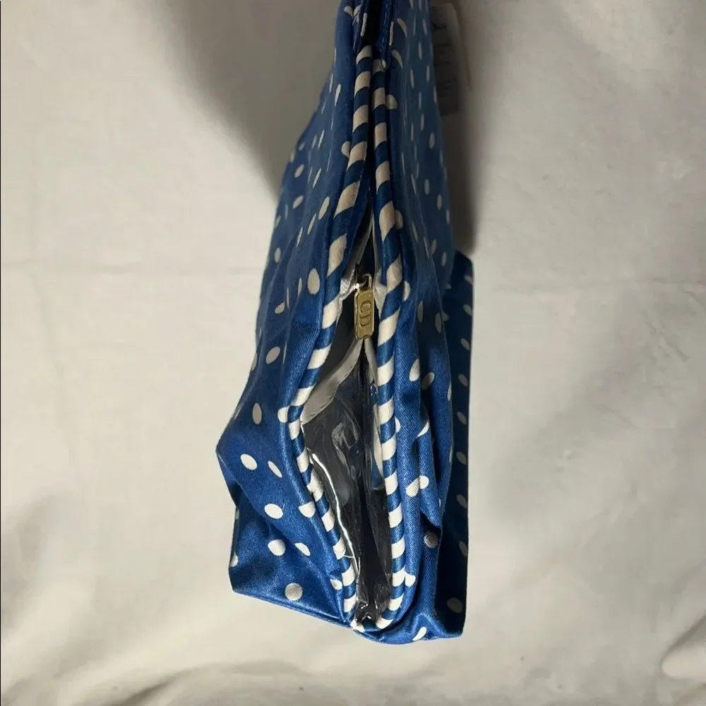 Christian Dior Blue and White Polka Dot Cosmetic Travel Bag - Picture 5 of 11